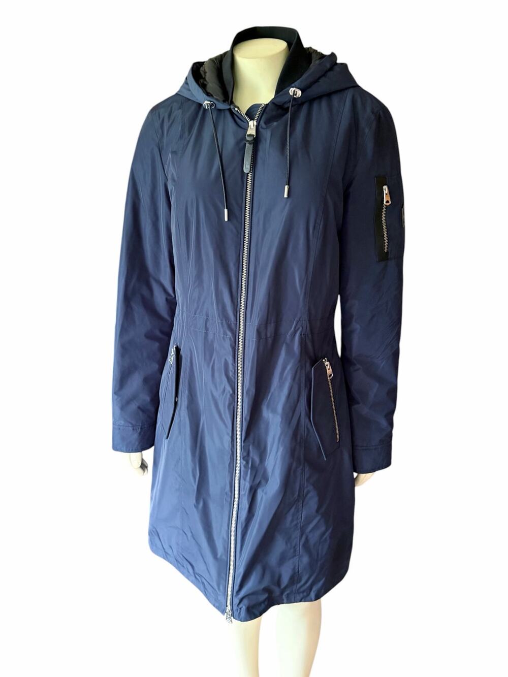 Mackage Casey Down Puffer Coat Jacket Navy Blue Hooded Parka Size Medium